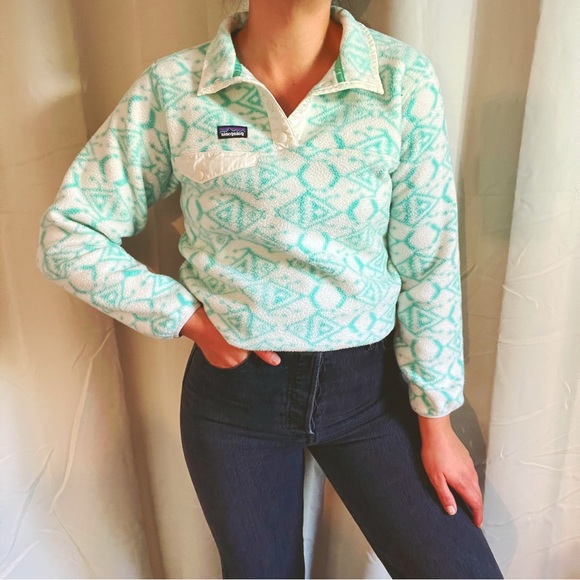 ❌SOLD❌ VTG Patagonia Synchilla Print Sweater Snap T - Picture 6 of 12